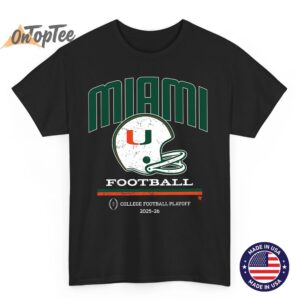 Miami Hurricanes 2025 College Football Playoff Retro Helmet Premium Tri-Blend T-Shirt
