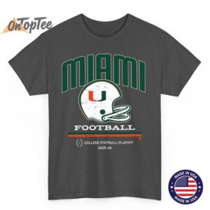 Miami Hurricanes 2025 College Football Playoff Retro Helmet Premium Tri Blend T 02