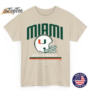 Miami Hurricanes 2025 College Football Playoff Retro Helmet Premium Tri Blend T 03
