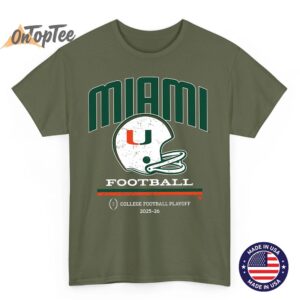 Miami Hurricanes 2025 College Football Playoff Retro Helmet Premium Tri Blend T 04