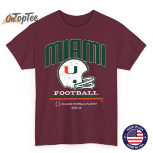 Miami Hurricanes 2025 College Football Playoff Retro Helmet Premium Tri Blend T 05