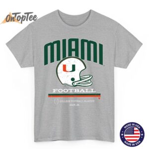 Miami Hurricanes 2025 College Football Playoff Retro Helmet Premium Tri Blend T 06