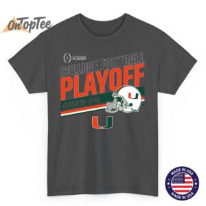 Miami Hurricanes 2025 College Football Playoff Stripe T Shirt 02