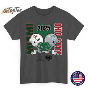 Miami Hurricanes vs Ohio State Buckeyes Cotton Bowl 2025 CFP T Shirt 02