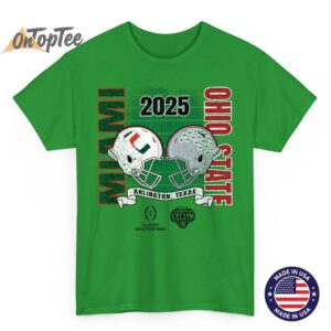 Miami Hurricanes vs Ohio State Buckeyes Cotton Bowl 2025 CFP T Shirt 03