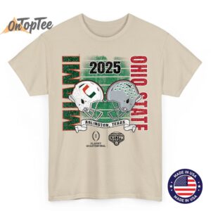 Miami Hurricanes vs Ohio State Buckeyes Cotton Bowl 2025 CFP T Shirt 04