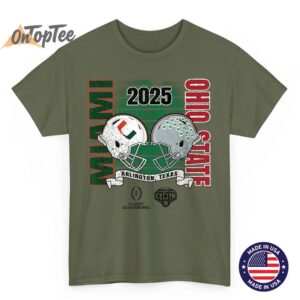 Miami Hurricanes vs Ohio State Buckeyes Cotton Bowl 2025 CFP T Shirt 05