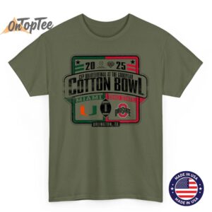 Miami Hurricanes vs Ohio State Buckeyes Cotton Bowl CFP 2025 T Shirt 02