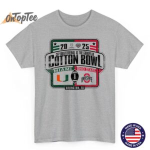 Miami Hurricanes vs Ohio State Buckeyes Cotton Bowl CFP 2025 T Shirt 03