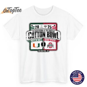 Miami Hurricanes vs Ohio State Buckeyes Cotton Bowl CFP 2025 T Shirt 05