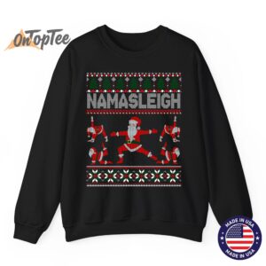 NAMASLEIGH Ugly Christmas Meme Santa Claus Yoga Sweatshirt 07