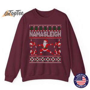 NAMASLEIGH Ugly Christmas Meme Santa Claus Yoga Sweatshirt 08