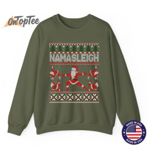 NAMASLEIGH Ugly Christmas Meme Santa Claus Yoga Sweatshirt 09