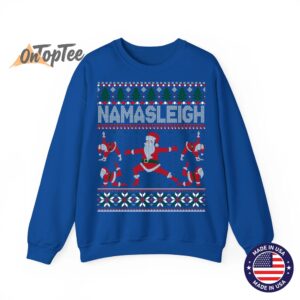 NAMASLEIGH Ugly Christmas Meme Santa Claus Yoga Sweatshirt 10