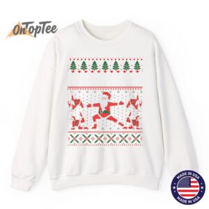 NAMASLEIGH Ugly Christmas Meme Santa Claus Yoga Sweatshirt 11