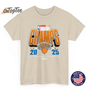 New York Knicks Cup Champions 2025 T Shirt Basketball Fan Tee 04