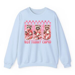 Not Groovy Today Cupid Valentine Racoon Anti Valentines Day Sweatshirt 02