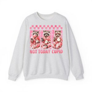 Not Groovy Today Cupid Valentine Racoon Anti Valentines Day Sweatshirt 03