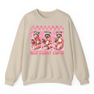 Not Groovy Today Cupid Valentine Racoon Anti Valentines Day Sweatshirt 04