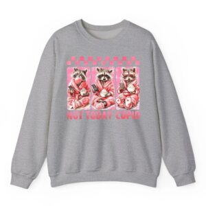 Not Groovy Today Cupid Valentine Racoon Anti Valentines Day Sweatshirt 05