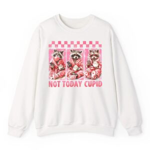 Not Groovy Today Cupid Valentine Racoon Anti Valentines Day Sweatshirt 06