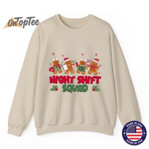 Nurse Christmas Night Shift Squad Gingerbread RN ER ED Sweatshirt