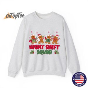 Nurse Christmas Night Shift Squad Gingerbread RN ER ED Sweatshirt 02