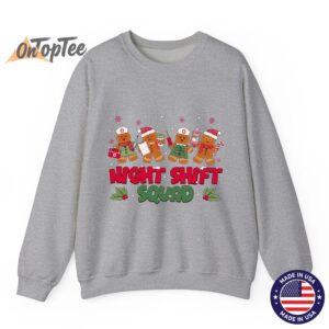 Nurse Christmas Night Shift Squad Gingerbread RN ER ED Sweatshirt 03