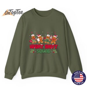 Nurse Christmas Night Shift Squad Gingerbread RN ER ED Sweatshirt 09