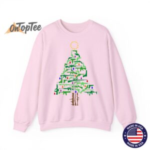 Patriotic Christmas Tree Sweatshirt with 2nd Amendment Gun 02