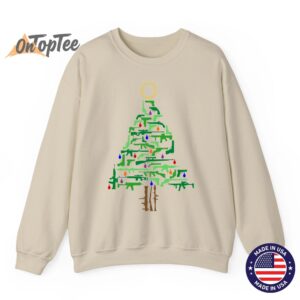 Patriotic Christmas Tree Sweatshirt with 2nd Amendment Gun 03