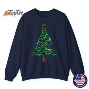 Patriotic Christmas Tree Sweatshirt with 2nd Amendment Gun 06
