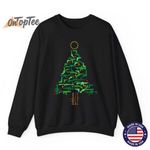 Patriotic Christmas Tree Sweatshirt with 2nd Amendment Gun 08