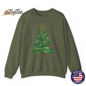 Patriotic Christmas Tree Sweatshirt with 2nd Amendment Gun 11