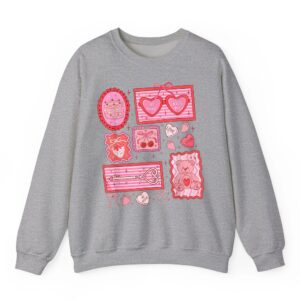 Pink Valentine Coquette Bow Heart Be Mine XOXO Valentines Sweatshirt 05