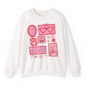 Pink Valentine Coquette Bow Heart Be Mine XOXO Valentines Sweatshirt 06
