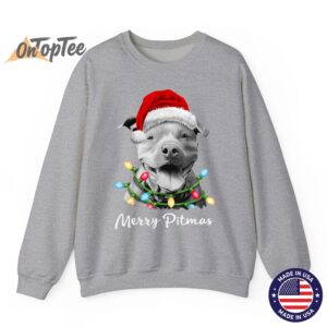 Pit Bull Santa Christmas Tree Lights Xmas Merry Pitmas Sweatshirt 2 Pit Bull Santa Christmas Tree Lights Xmas Merry Pitmas Sweatshirt 03