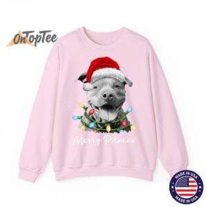 Pit Bull Santa Christmas Tree Lights Xmas Merry Pitmas Sweatshirt 4 Pit Bull Santa Christmas Tree Lights Xmas Merry Pitmas Sweatshirt 05