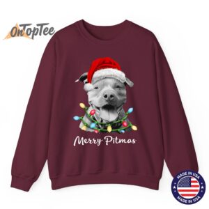 Pit Bull Santa Christmas Tree Lights Xmas Merry Pitmas Sweatshirt 7 Pit Bull Santa Christmas Tree Lights Xmas Merry Pitmas Sweatshirt 08