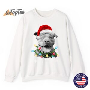 Pit Bull Santa Christmas Tree Lights Xmas Merry Pitmas Sweatshirt 10 Pit Bull Santa Christmas Tree Lights Xmas Merry Pitmas Sweatshirt 11