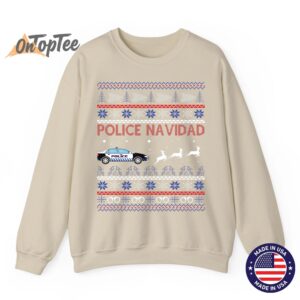 Police Navidad Ugly Christmas Design Sweatshirt 03