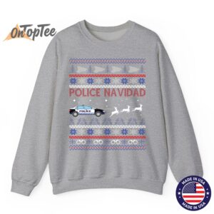 Police Navidad Ugly Christmas Design Sweatshirt 05
