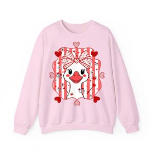 Preppy Cute Goose Coquette Bow Valentine s Day Women Girl Sweatshirt