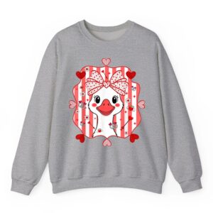 Preppy Cute Goose Coquette Bow Valentine s Day Women Girl Sweatshirt 05