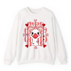 Preppy Cute Goose Coquette Bow Valentine s Day Women Girl Sweatshirt 06
