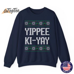 Primotees Yippee Ki Yay Funny Unisex Kids Winter Holiday Christmas Sweatshirt 06