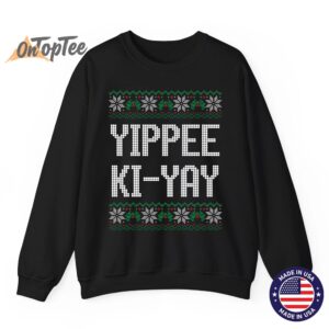 Primotees Yippee Ki Yay Funny Unisex Kids Winter Holiday Christmas Sweatshirt 07