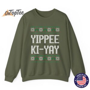 Primotees Yippee Ki Yay Funny Unisex Kids Winter Holiday Christmas Sweatshirt 09