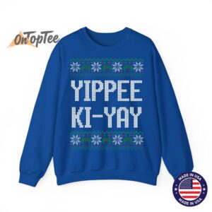 Primotees Yippee Ki Yay Funny Unisex Kids Winter Holiday Christmas Sweatshirt 10