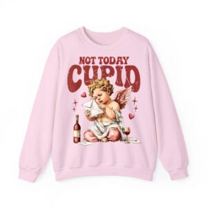 Retro Not Today Cupid Sarcastic Valentine XOXO Hearts Love Sweatshirt